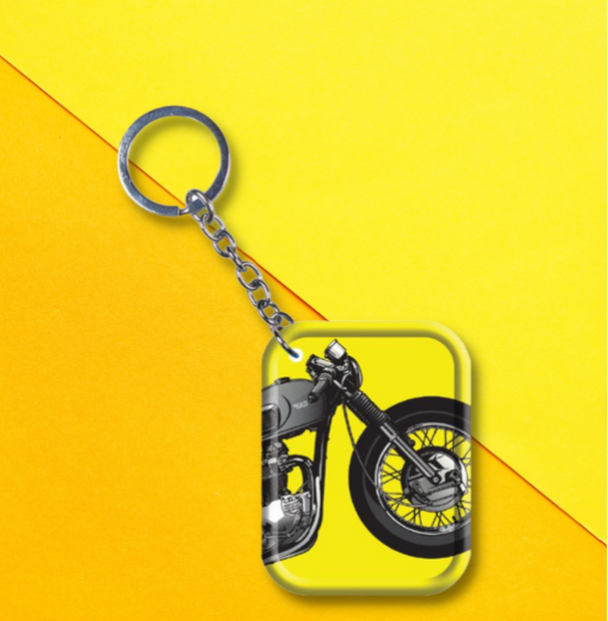 Yellow Bike Keychain